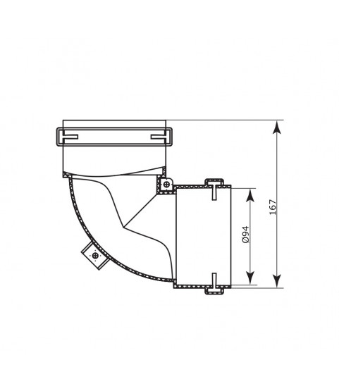 Plastové koleno okrúhle Ø 90mm (90°)