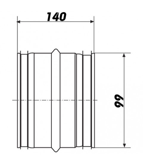 Kovová spojka vnútorná Ø 100 mm